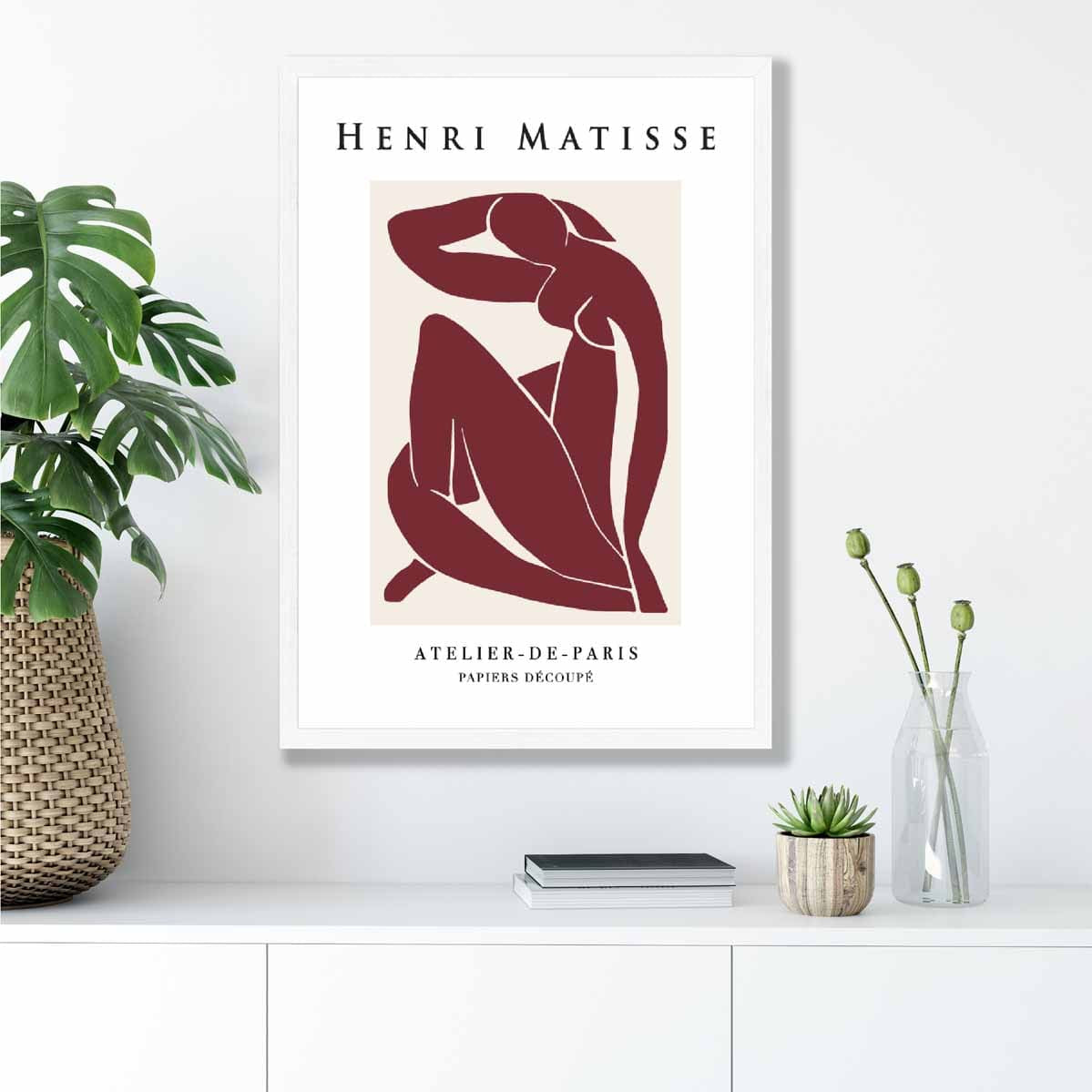 Mid Century Modern Matisse Female Nude in Red