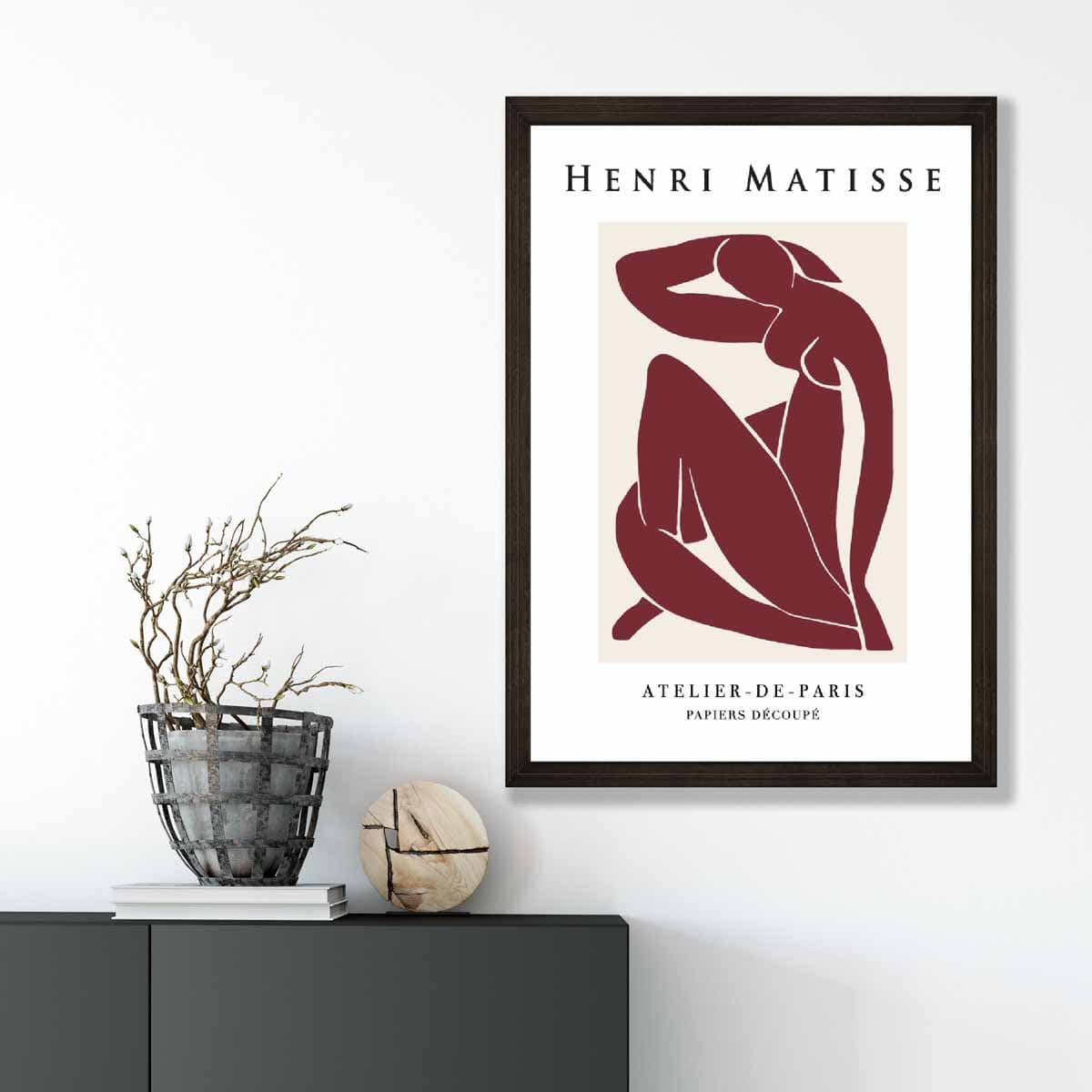 Mid Century Modern Matisse Female Nude in Red