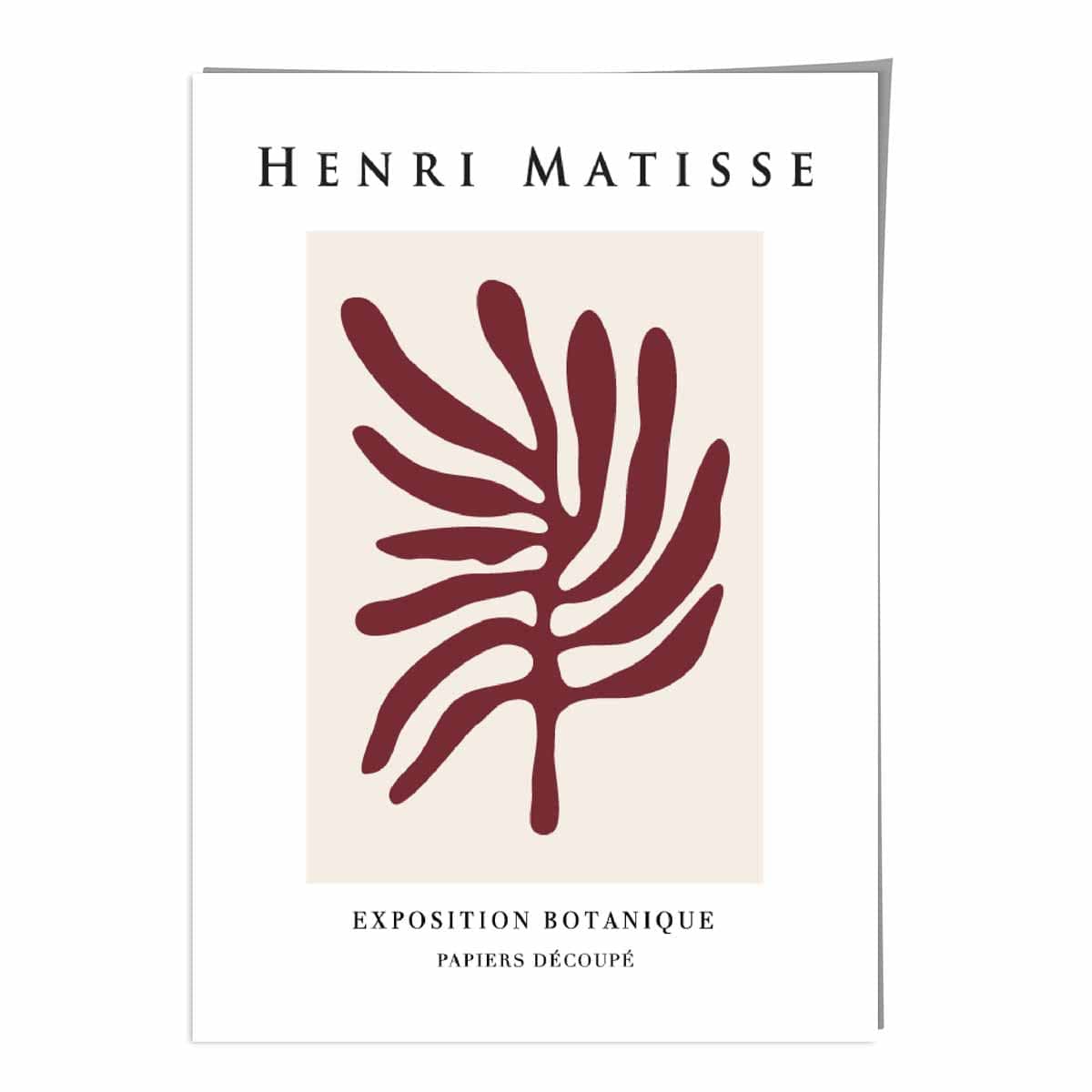 Mid Century Modern Matisse Galerie Floral Poster No 2 in Red