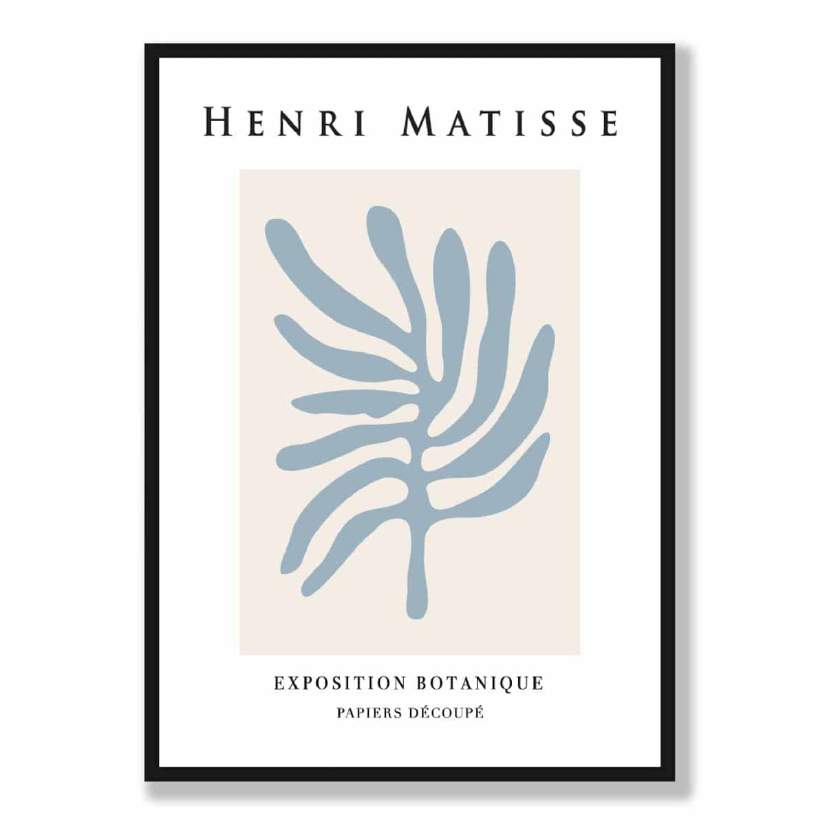 Mid Century Modern Matisse Botanique Poster in Blue
