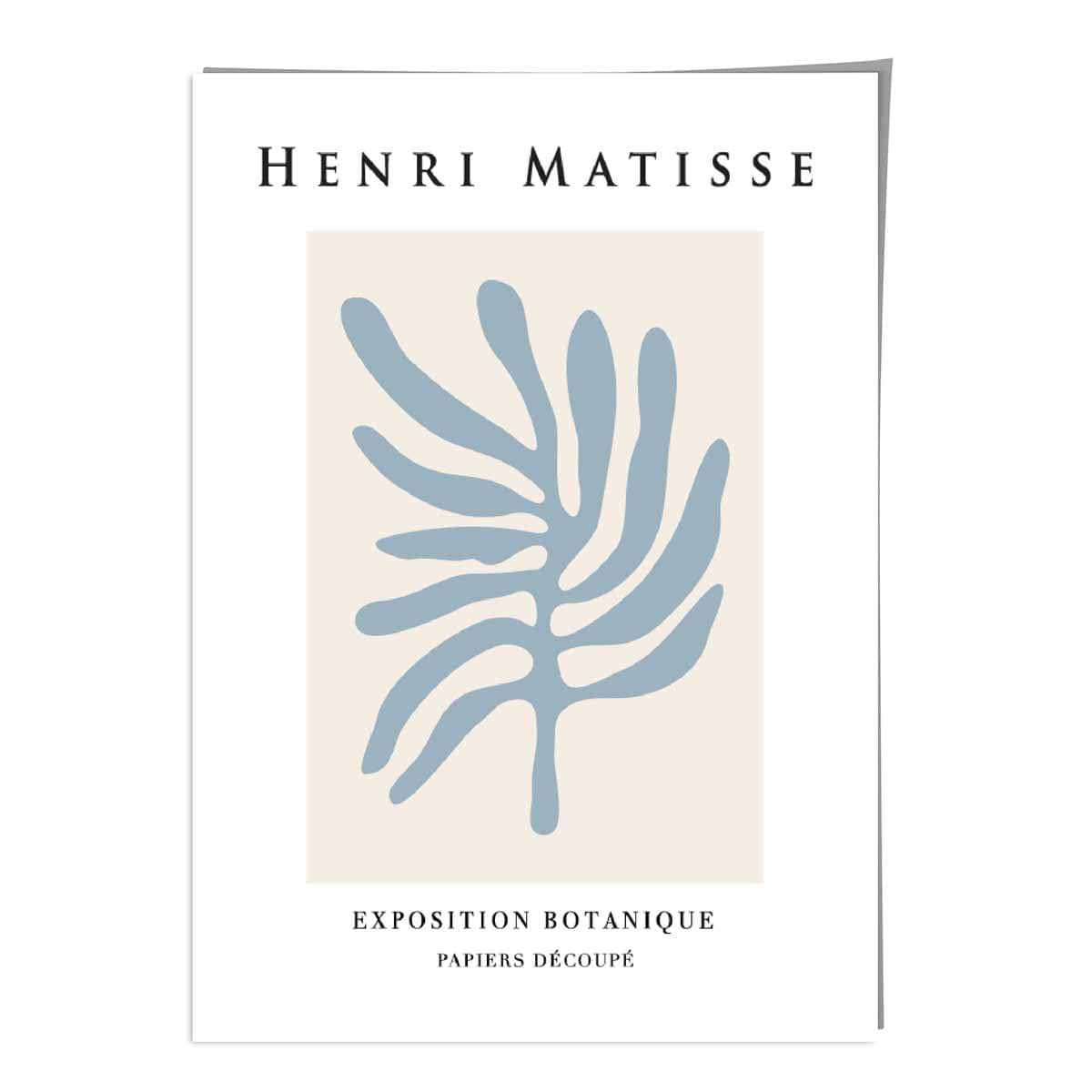 Mid Century Modern Matisse Botanique Poster in Blue