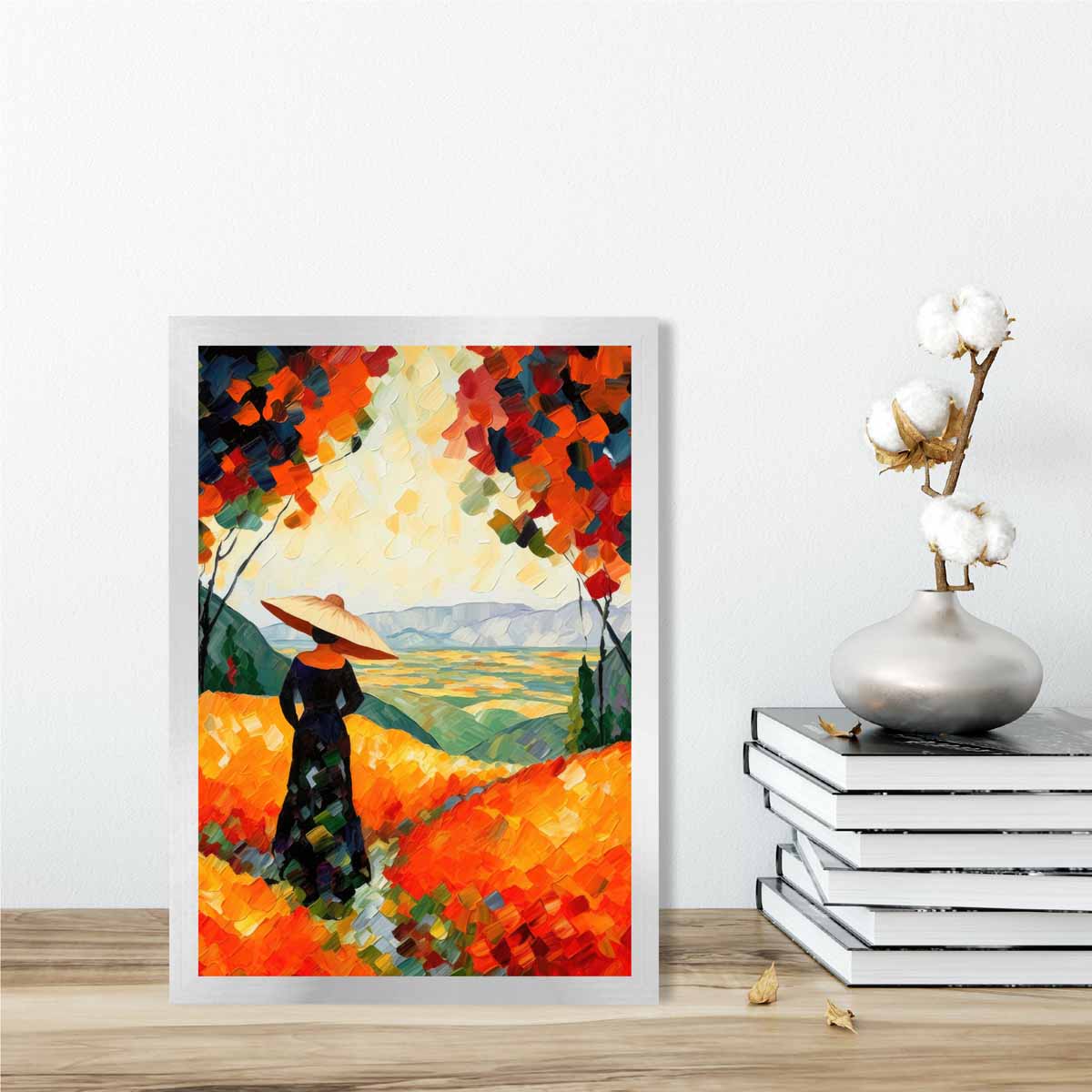 Woman in Red Abstract Painting Art Print