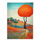 Colourful Hills and Tree Abstract Painting Art Print