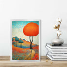 Colourful Hills and Tree Abstract Painting Art Print