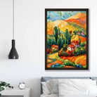 Colourful Landscape with House Abstract Painting Art Print