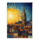 Sunrise City Abstract Palette Knife Painting Art Print