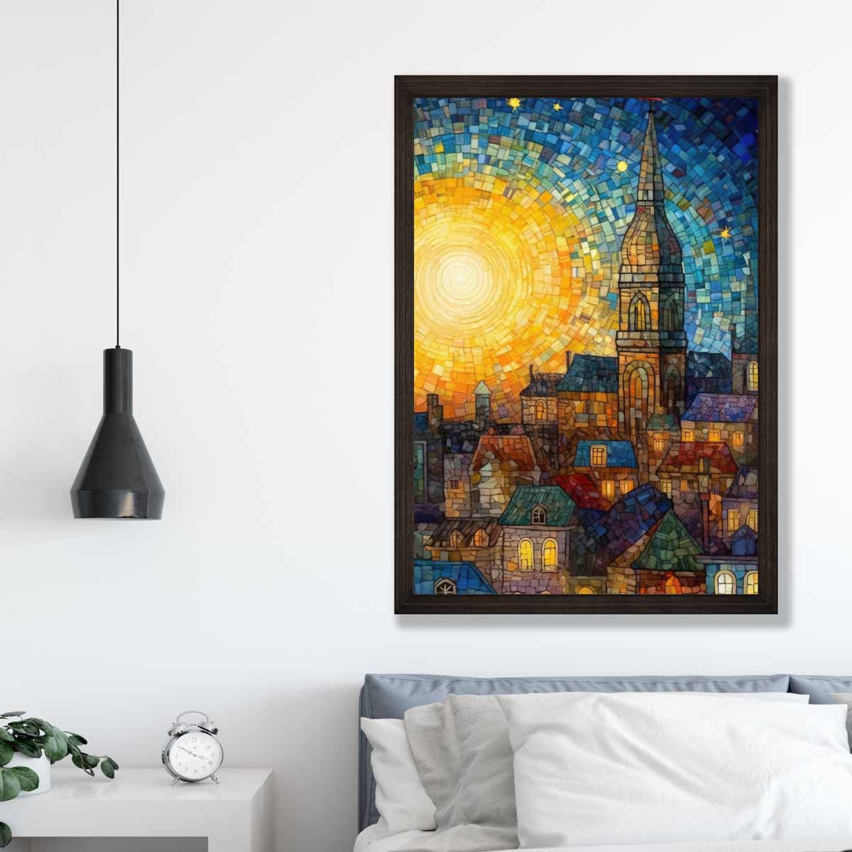 Sunrise City Abstract Palette Knife Painting Art Print