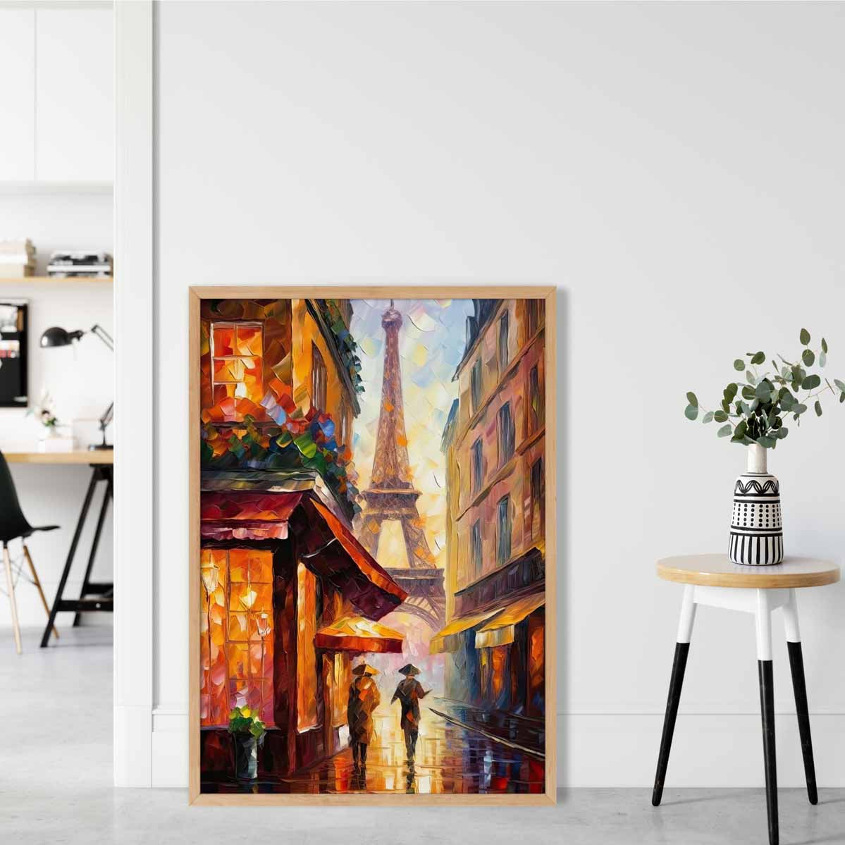 Paris Street Palette Knife Abstract Painting Art Print