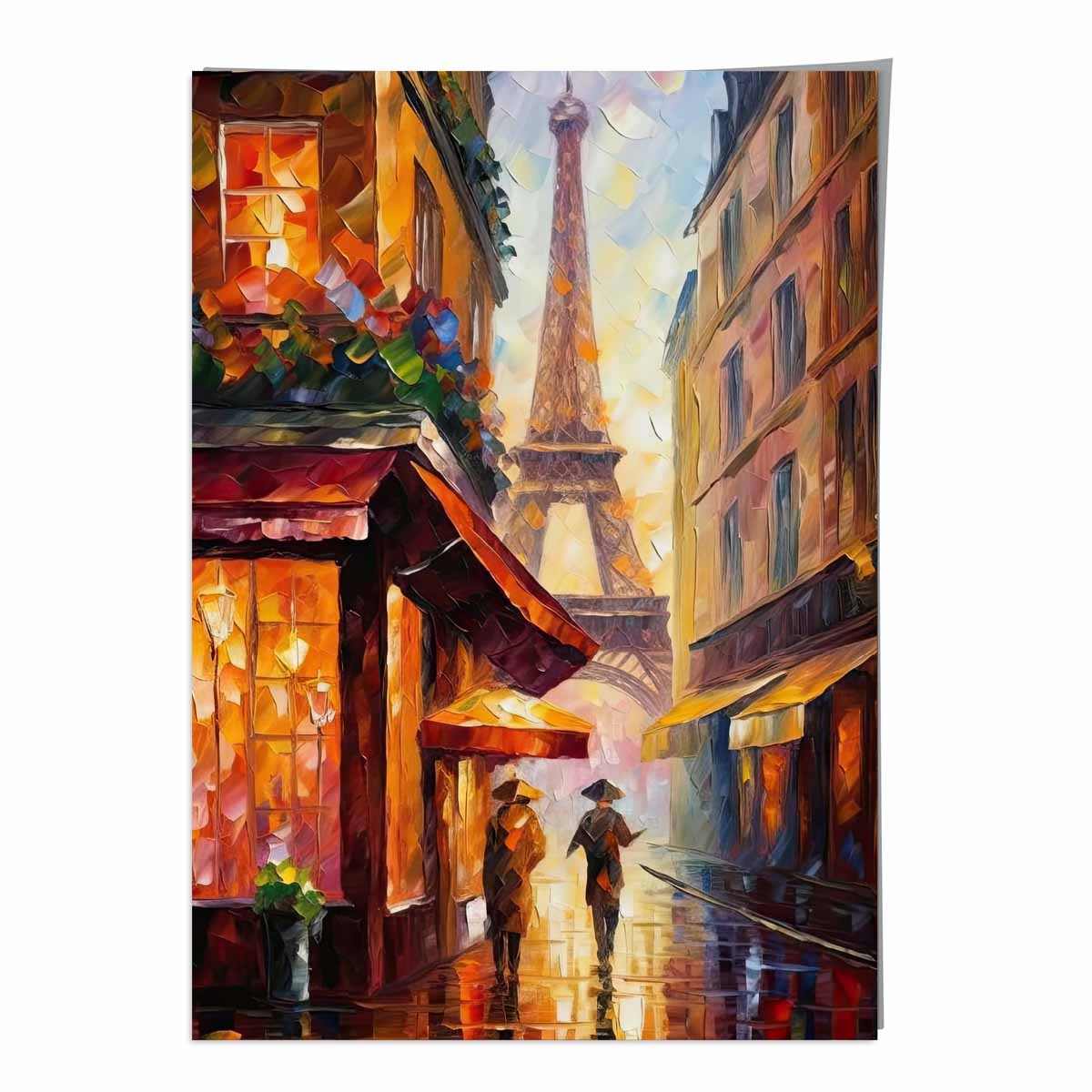 Paris Street Palette Knife Abstract Painting Art Print