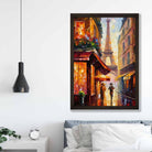 Paris Street Palette Knife Abstract Painting Art Print
