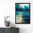 Ocean Painting with Gold Effect Art Print No 1