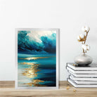 Ocean Painting with Gold Effect Art Print No 1