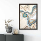 Abstract Contemporary Art Print in Beige and Blue No 1