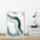 Abstract Contemporary Art Print in Beige and Blue No 2