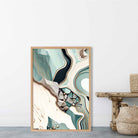 Abstract Contemporary Poster in Beige and Green No 1
