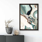 Abstract Contemporary Poster in Beige and Green No 1