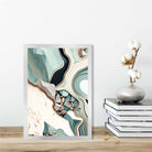 Abstract Contemporary Poster in Beige and Green No 1