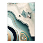 Abstract Contemporary Poster in Beige and Green No 2