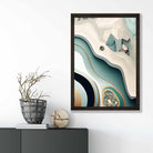 Abstract Contemporary Poster in Beige and Green No 2