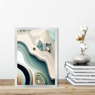 Abstract Contemporary Poster in Beige and Green No 2