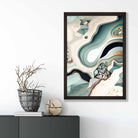 Abstract Contemporary Poster in Beige and Green No 3