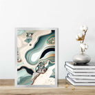Abstract Contemporary Poster in Beige and Green No 3