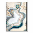 Abstract Contemporary Art Print in Beige and Blue No 3
