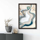 Abstract Contemporary Art Print in Beige and Blue No 3