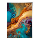 Abstract Fluid Art Prints in Blue and Orange No 1