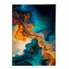 Abstract Fluid Art Prints in Blue and Orange No 5