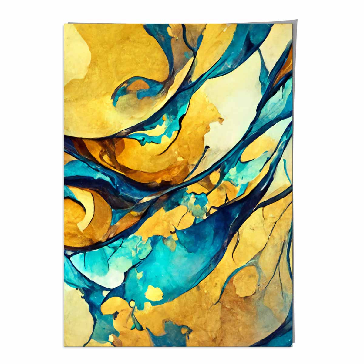 Abstract Art Print in Yellow and Blue No 1