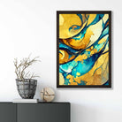 Abstract Art Print in Yellow and Blue No 1