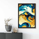 Abstract Art Print in Yellow and Blue No 2