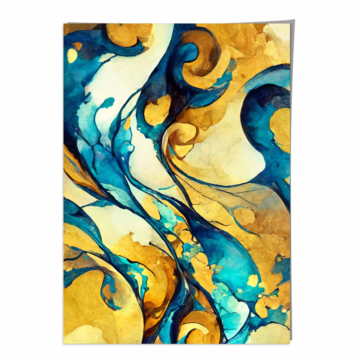 Abstract Art Print in Yellow and Blue No 3