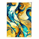 Abstract Art Print in Yellow and Blue No 3