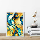 Abstract Art Print in Yellow and Blue No 3