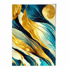 Abstract Art Print in Yellow Beige and Blue No 3