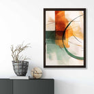 Abstract Shapes Art Print Green and Orange No 1