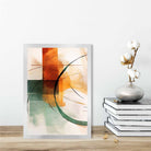 Abstract Shapes Art Print Green and Orange No 1
