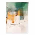 Abstract Shapes Art Print Green and Orange No 3