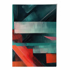 Painting of Abstract Shapes Art Print Teal and Red No 3