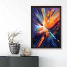 Colourful Abstract Shapes Art Print Blue Orange and Red No 1