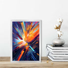 Colourful Abstract Shapes Art Print Blue Orange and Red No 1
