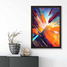 Abstract Shapes Art Print Blue Orange and Red No 3