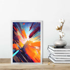 Abstract Shapes Art Print Blue Orange and Red No 3