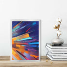 Abstract Shapes Art Print Blue Orange and Red No 4