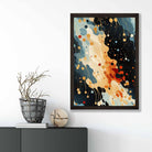 Abstract Fluid Art Print Blue Orange and Red No 1