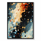Abstract Fluid Art Print Blue Orange and Red No 2