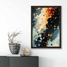 Abstract Fluid Art Print Blue Orange and Red No 2