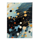 Abstract Fluid Art Print Blue Orange and Red No 3